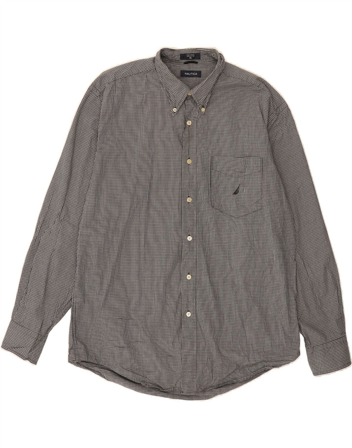 NAUTICA Mens Flannel Shirt XL Black Check Cotton Vintage Nautica and Second-Hand Nautica from Messina Hembry 