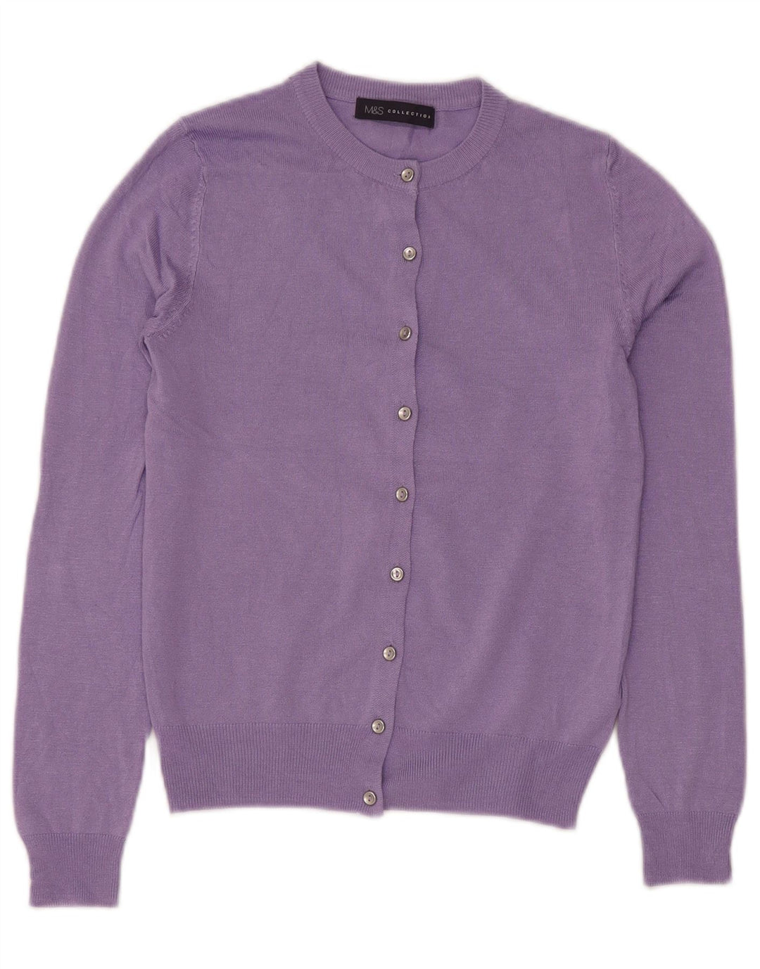 MARKS & SPENCER Pulover cardigan crop pentru femei UK 8 Small Viscose violet