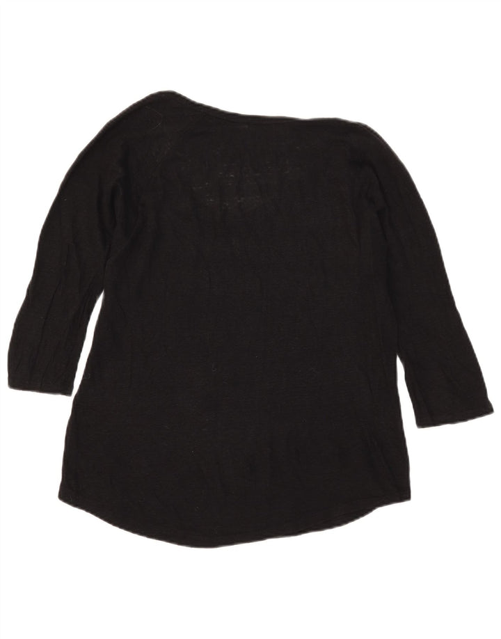 Top pentru femei Zara cu mâneci 3/4 UK 12 Medium Negru