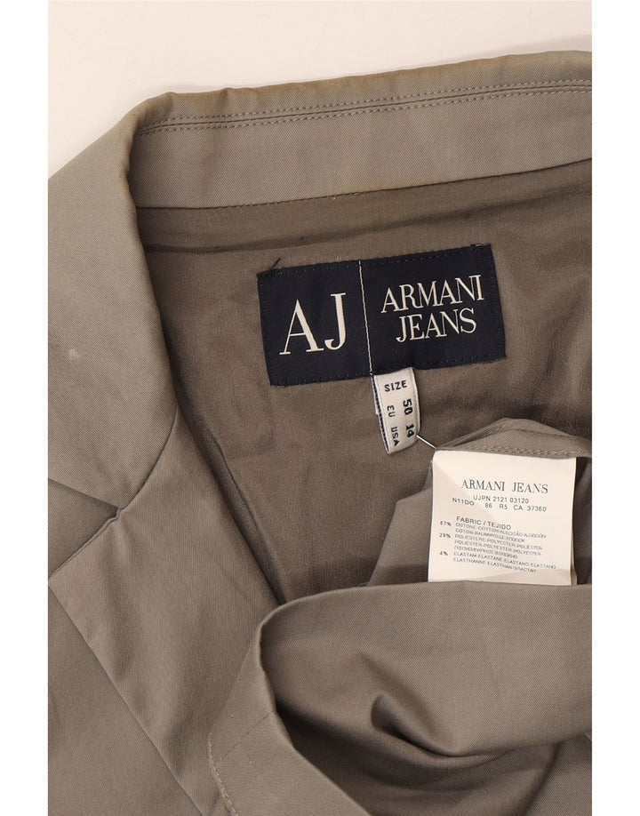 Jachetă Blazer pentru femei Armani Jeans cu 2 nasturi US 14 XL bumbac gri