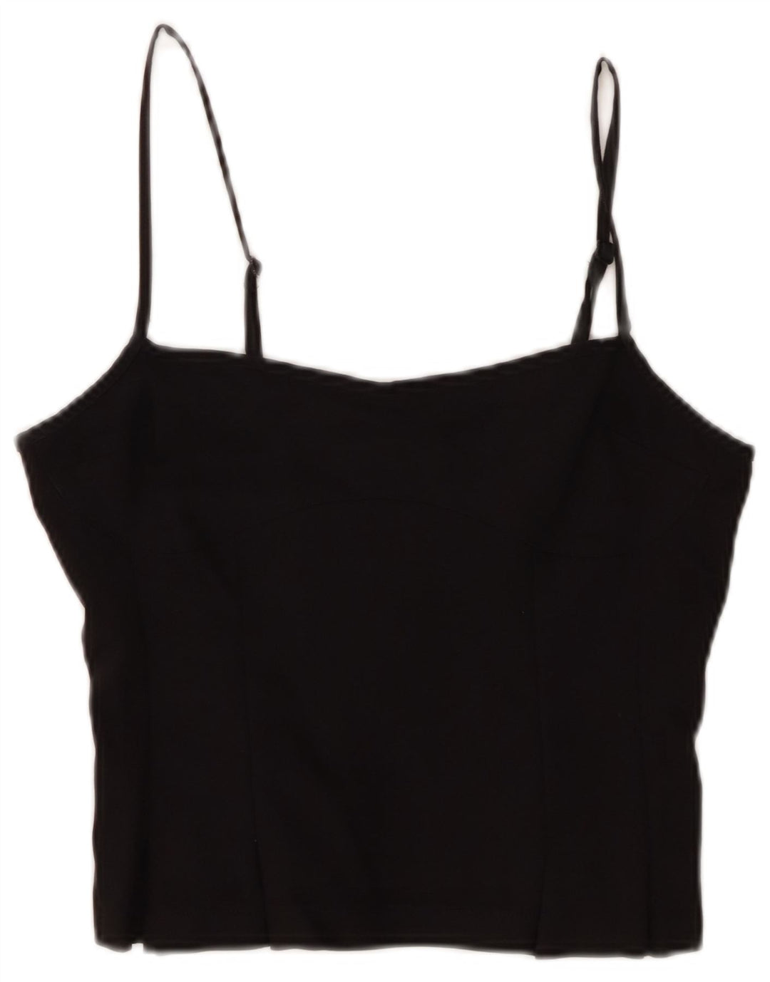 Peachy Den Womens Crop Cami Top UK 12 Medium Black Bumbac