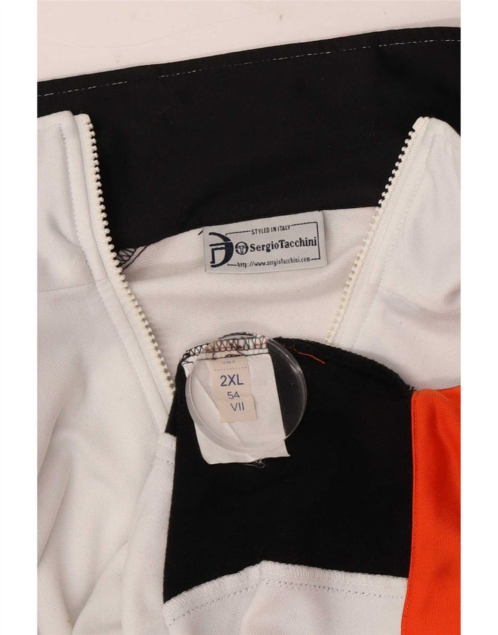 Jachetă de trening pentru bărbați Sergio Tacchini, 2XL, poliester color bloc alb