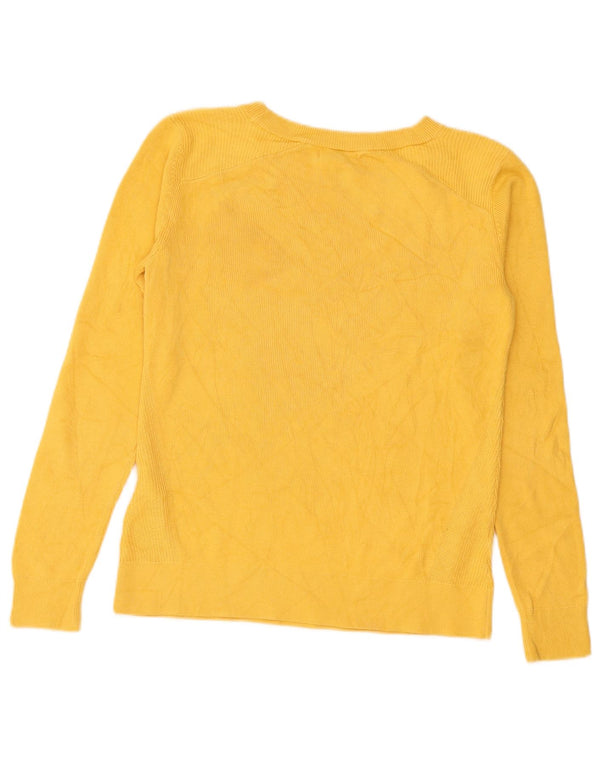 Pulover Nautica pentru femei, supradimensionat, cu gât de barca, UK 6 XS, bumbac galben