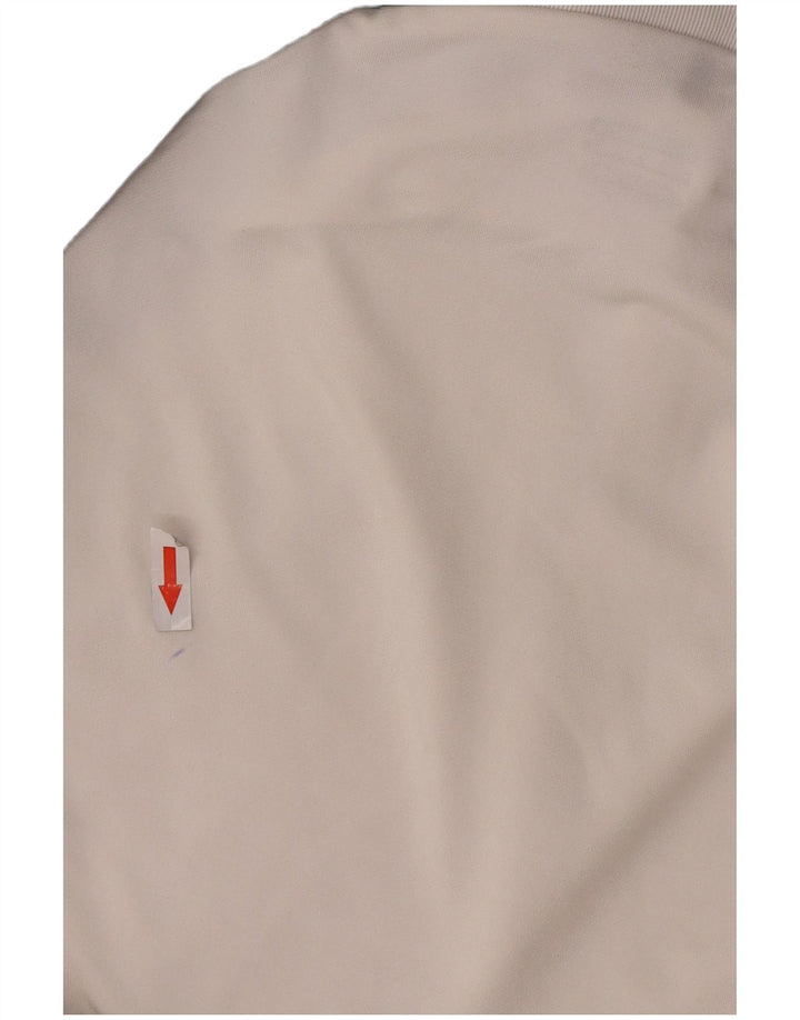 Top de trening pentru bărbați Dri Fit, cu fermoar și gât, pulover, alb, mic