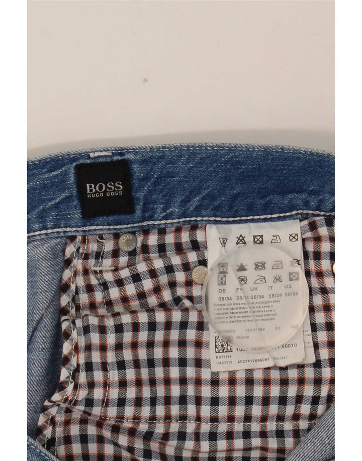 Blugi drepti pentru bărbați Hugo Boss W38 L34 Bumbac albastru