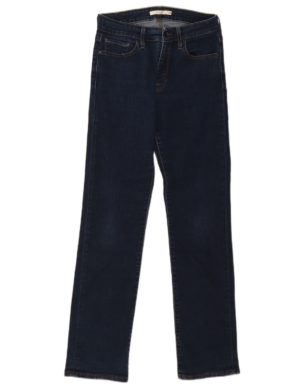 Blugi drepti pentru femei Levi's 714 W28 L30 bumbac bleumarin