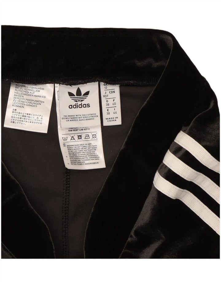 Leggings din Velour pentru femei Adidas UK 12 Poliester mediu negru