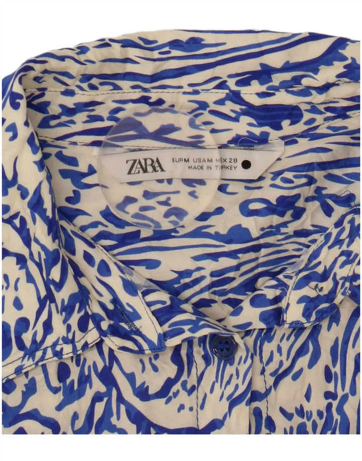 Cămașă pentru femei Zara UK 14 Medium Blue Paisley