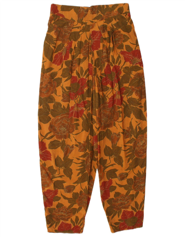 SF. BERNARD Pantaloni harem pentru femei UK 14 Medium W28 L26 Orange Floral