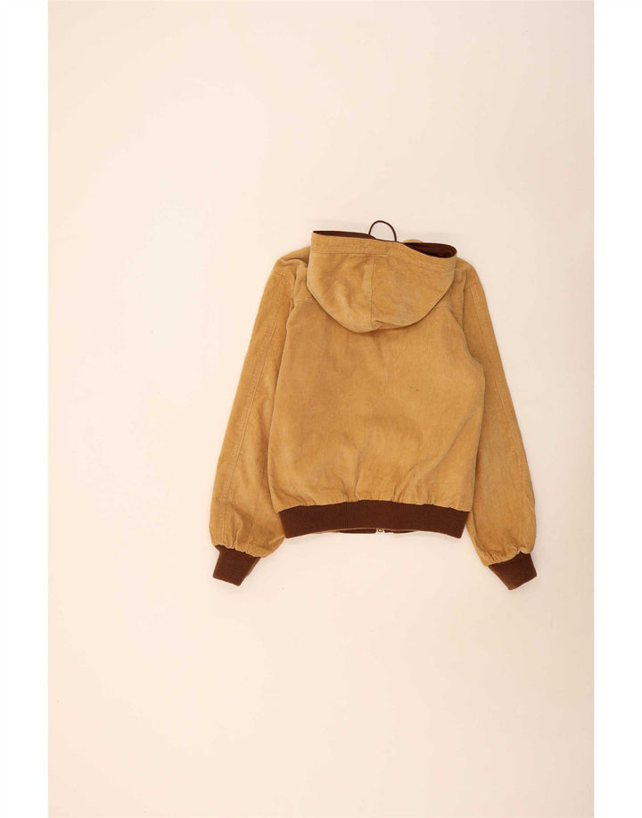 Jachetă bomber reversibilă cu glugă vintage pentru bărbați UK 38 Maro mediu Colorblock