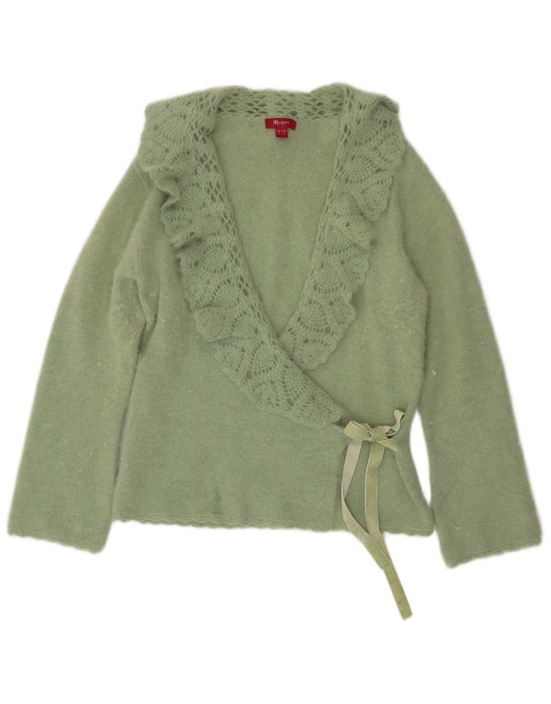 Pulover cardigan pentru femei Monsoon Marea Britanie 16 Angora verde mare