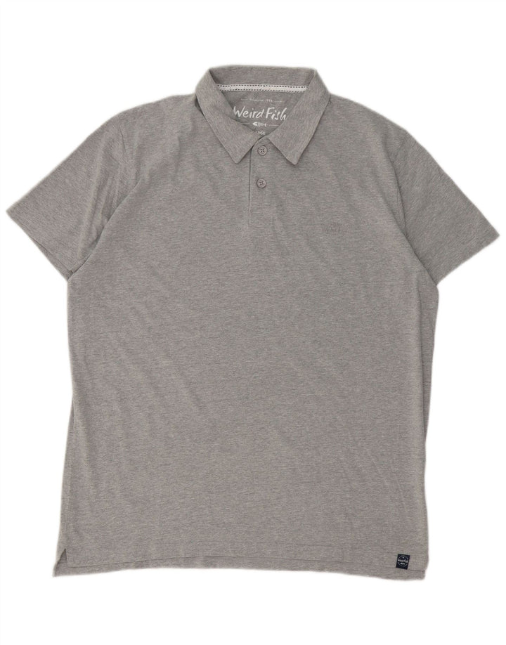 Tricou polo pentru bărbați Weird Fish, bumbac gri mare