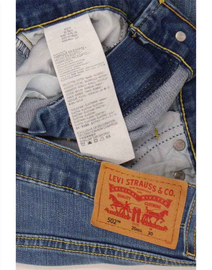 Pantaloni scurți Levi's Boys 502 Regular Taper Denim 15-16 ani W30 Bumbac albastru