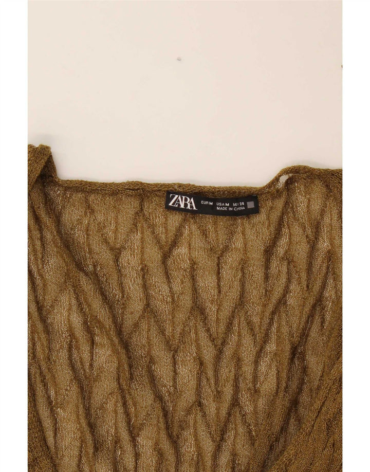 Pulover cardigan pentru femei See Through Zara UK 14 Medium Khaki