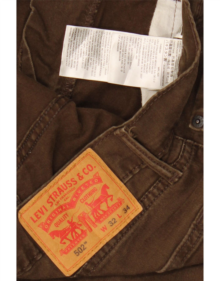 Blugi conici 502 subțiri pentru bărbați LEVI'S L32 L34 bumbac maro