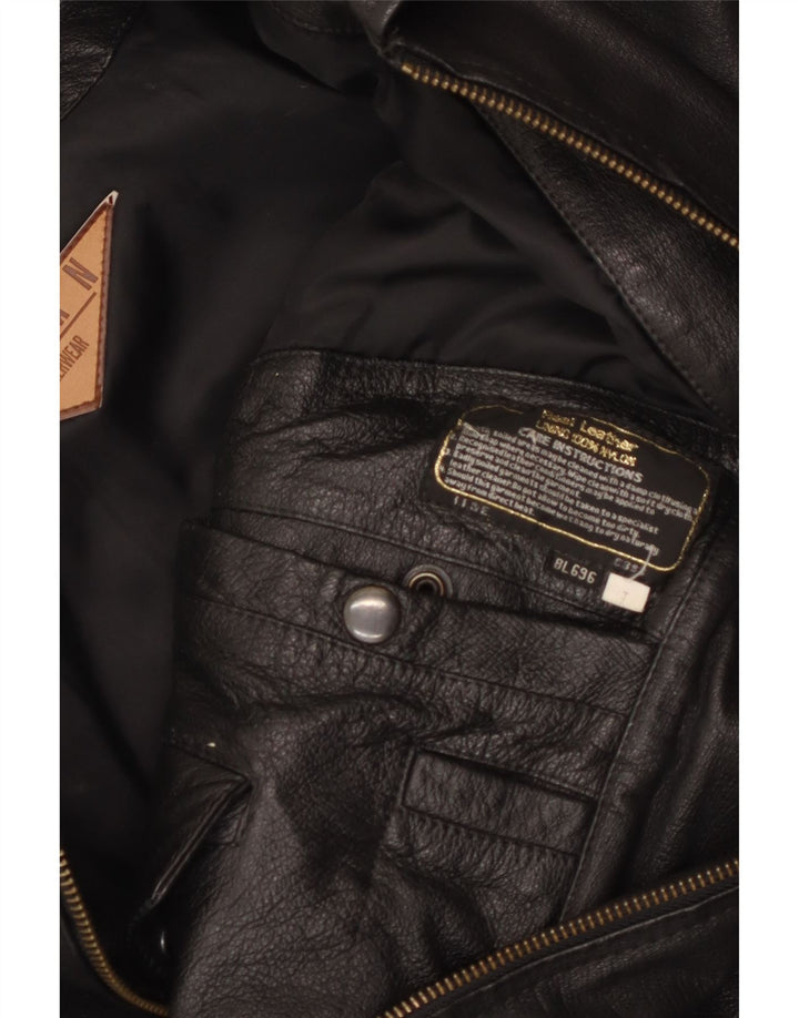 MILAN Jachetă de piele pentru bărbați UK 40, mare, neagră