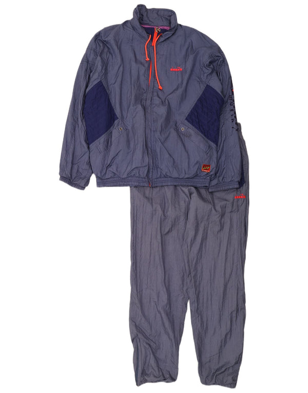 Trening complet cu grafic Diadora pentru femei, mare, bleumarin, colorblock