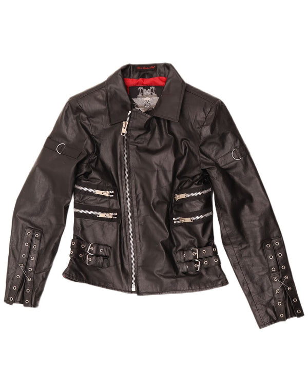Hard Leather Stuff Jachetă de motociclist din piele pentru femei UK 14, mare, neagră
