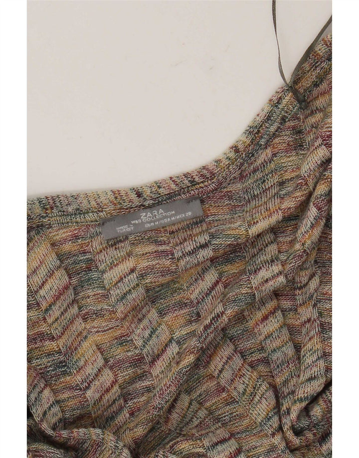 Pulover cardigan cu mânecă scurtă pentru femei Zara UK 12 Medium Multicolor