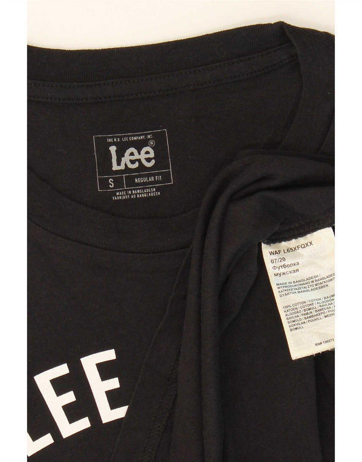 Tricou grafic Lee pentru bărbați, cu croială obișnuită, top mic, negru, bumbac