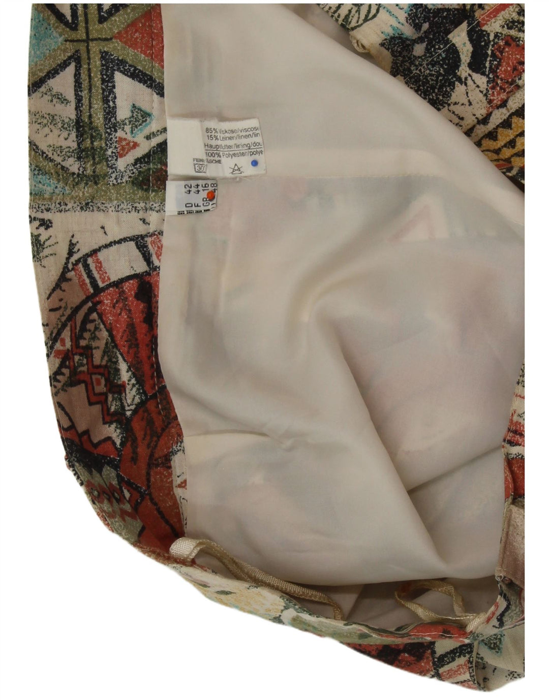 Fusta plisată pentru femei VINTAGE UK 16 Large W32 Multicolor Geometric