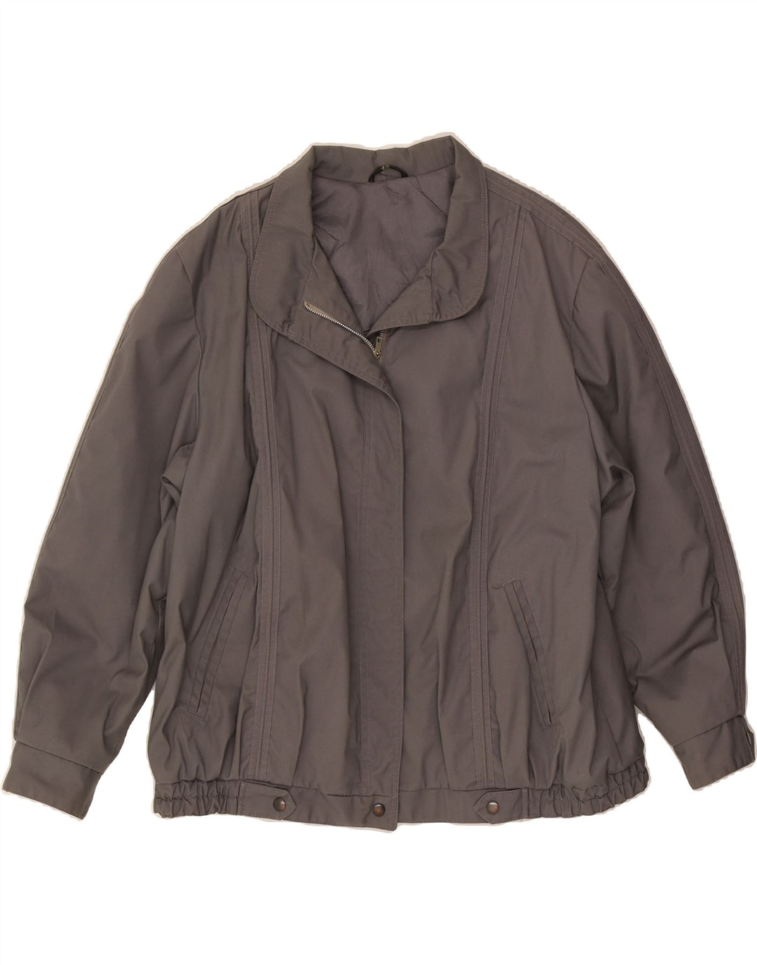 VINTAGE Womens Bomber Jacket IT 48 XL Grey Polyester Vintage Vintage and Second-Hand Vintage from Messina Hembry 