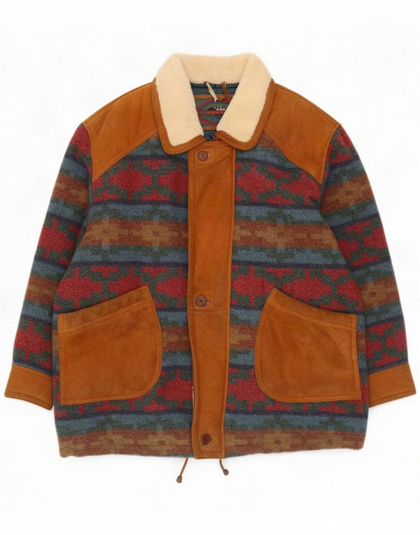 Angelo Litrico Pardesiu pentru bărbați UK 38 Medium Multicolor Geometric Shearling