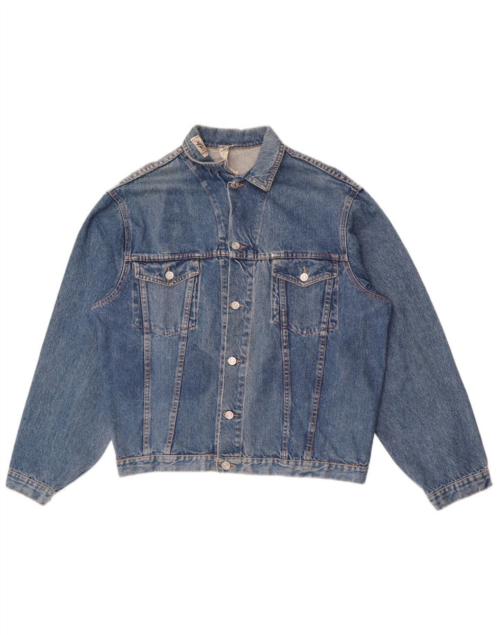 Jachetă de blugi vintage pentru bărbați UK 38, bumbac albastru mediu