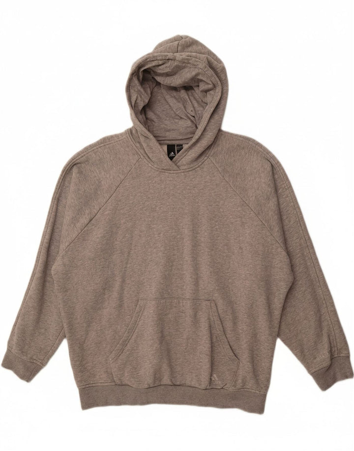 ADIDAS Mens Loose Fit Hoodie Jumper Medium Grey Polyester