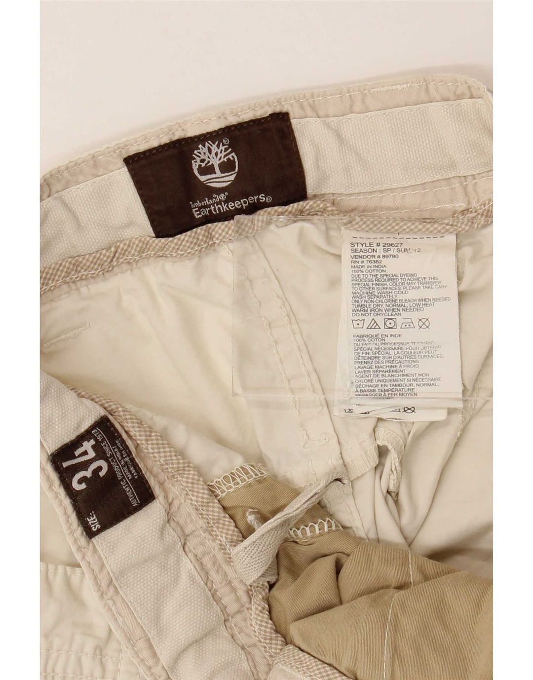 Pantaloni scurți chino pentru bărbați Timberland W34, bumbac gri mare