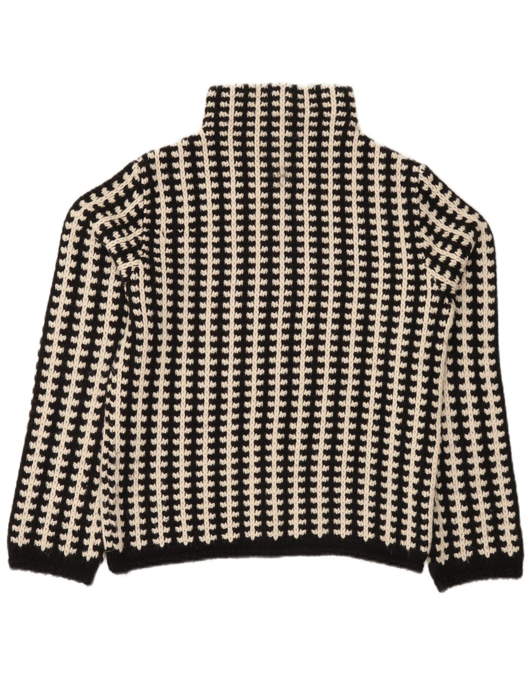 Pulover vintage cu gât țestoasă pentru femei EU 38/40 cu dungi negre medii
