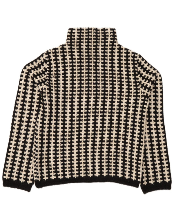 Pulover vintage cu gât țestoasă pentru femei EU 38/40 cu dungi negre medii
