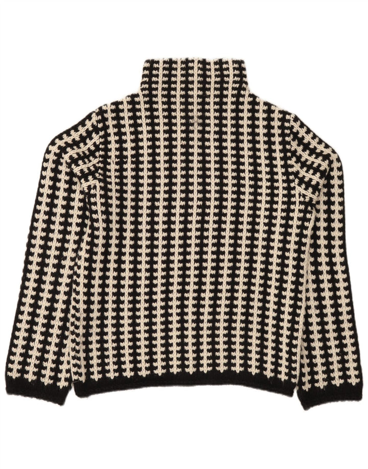 Pulover vintage cu gât țestoasă pentru femei EU 38/40 cu dungi negre medii