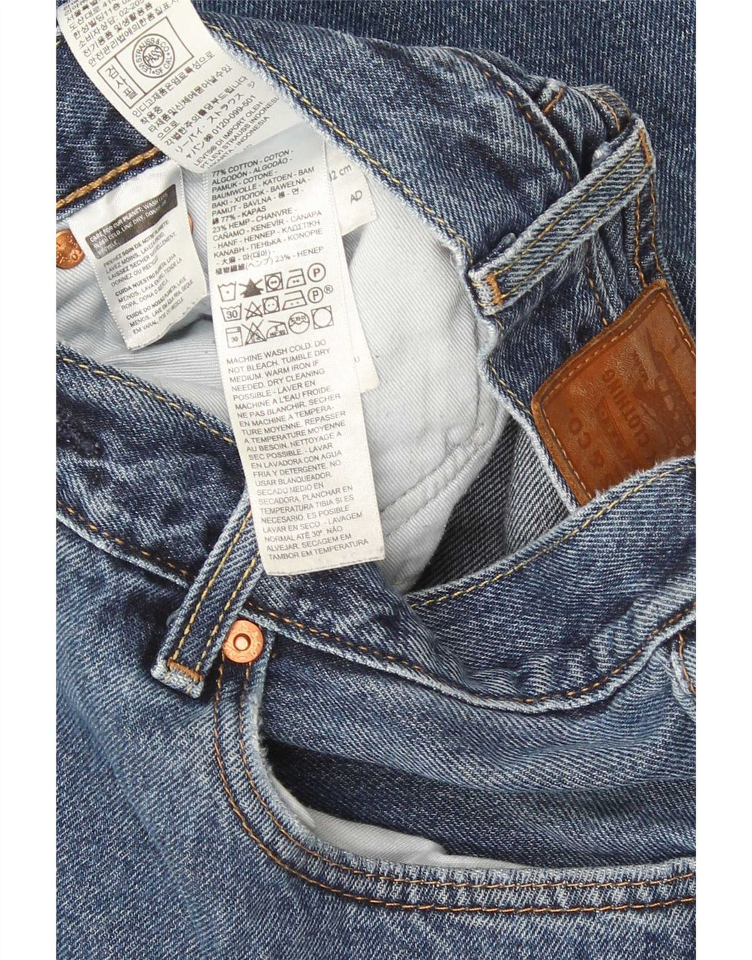 Blugi drepti pentru bărbați Levi's W32 L32 Bumbac albastru