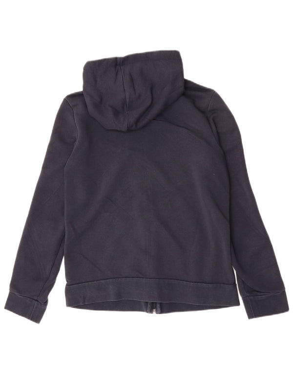 Pulover Adidas pentru femei, cu fermoar, cu capota, Marea Britanie 12/14, bumbac mediu albastru bleumarin