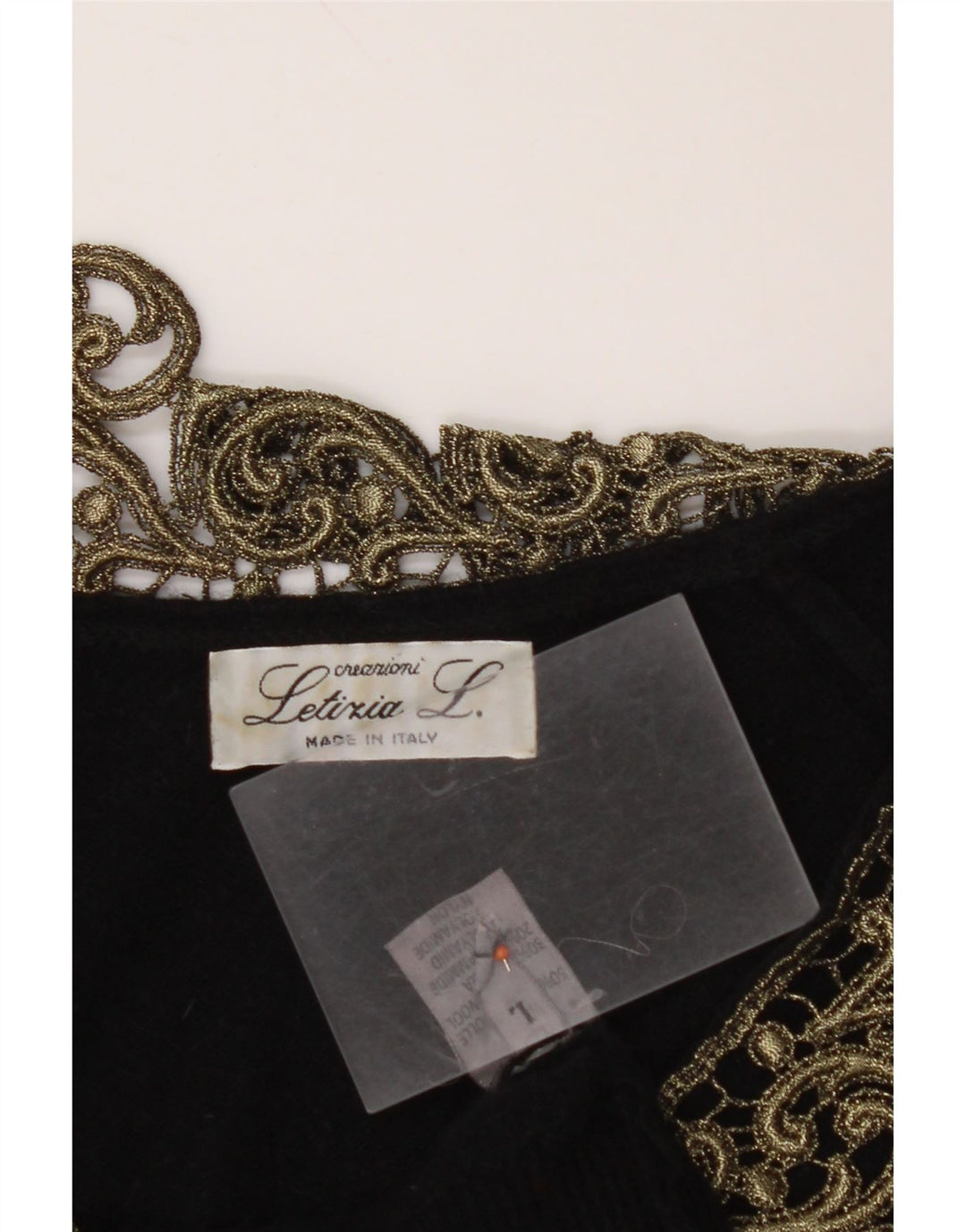 LETIZIA L. Pulover pentru femei cu decolteu în V UK 16 mare, lână neagră cachetă