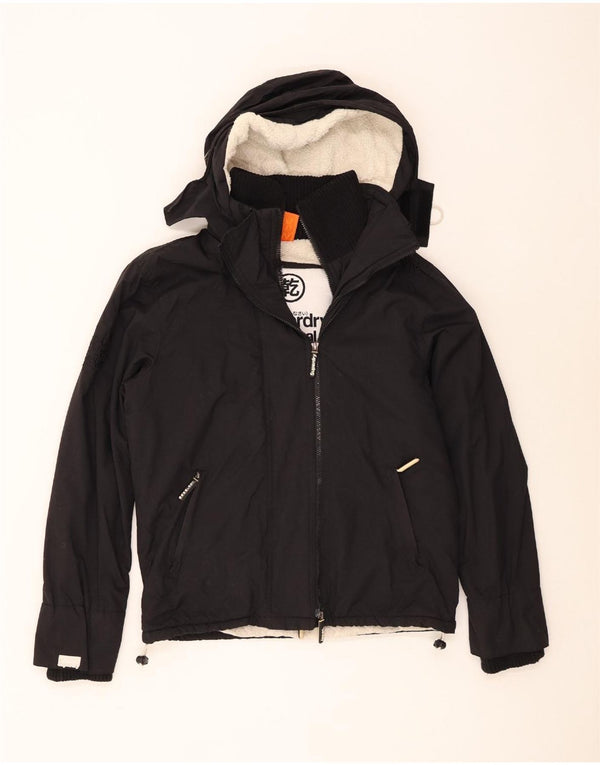 Jachetă Windbreaker cu glugă Superdry pentru bărbați UK 40, mare, negru, nailon
