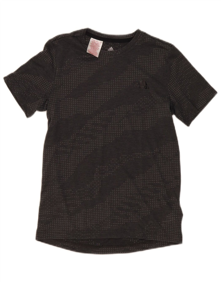 ADIDAS Boys T-Shirt Top 11-12 Years Grey Camouflage Polyester