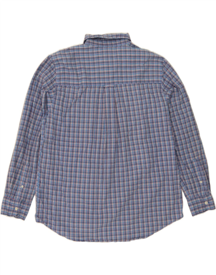 CHAPS Mens Shirt Large Blue Check Cotton Vintage Chaps and Second-Hand Chaps from Messina Hembry 