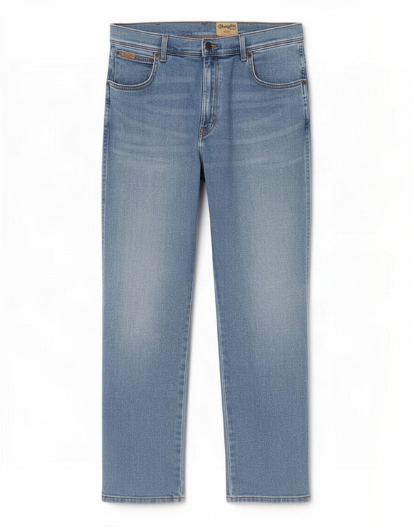 Blugi drepte stretch pentru bărbați Wrangler Texas W38 L30 bumbac albastru