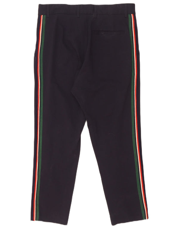 Pantaloni chino crop pentru bărbați Zara Mari L32 L26 Nailon cu dungi bleumarin