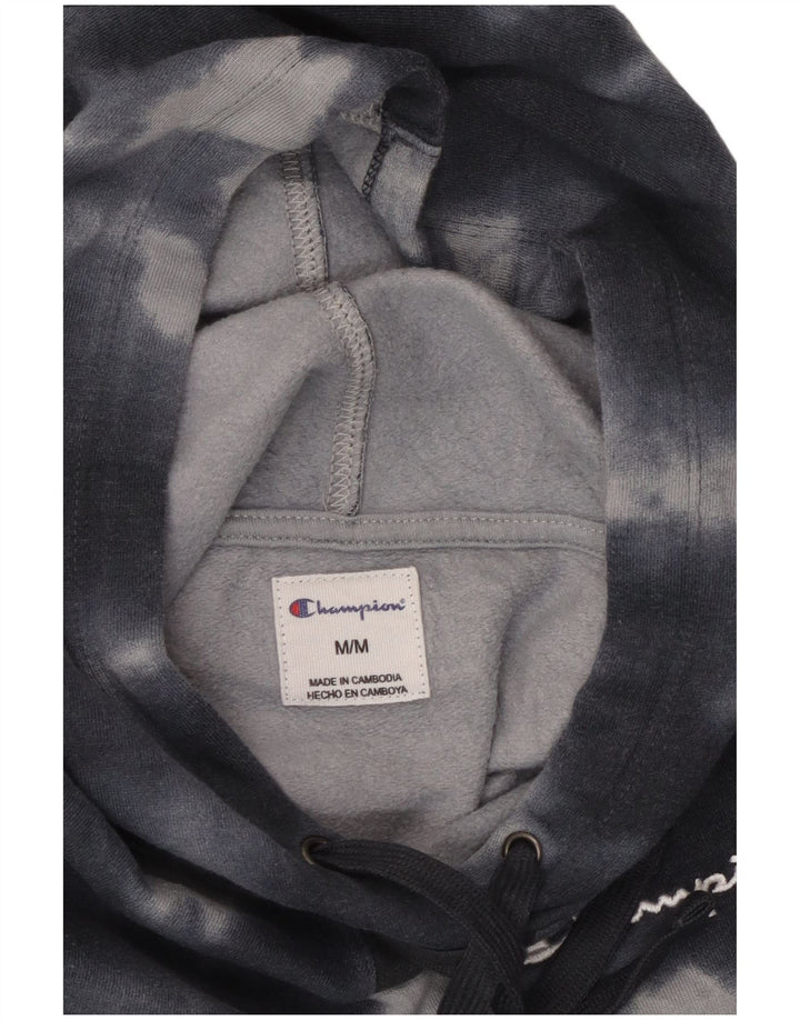 Pulover pentru femei Champion Crop Hoodie UK 14 Medium Black Tie Dye Bumbac