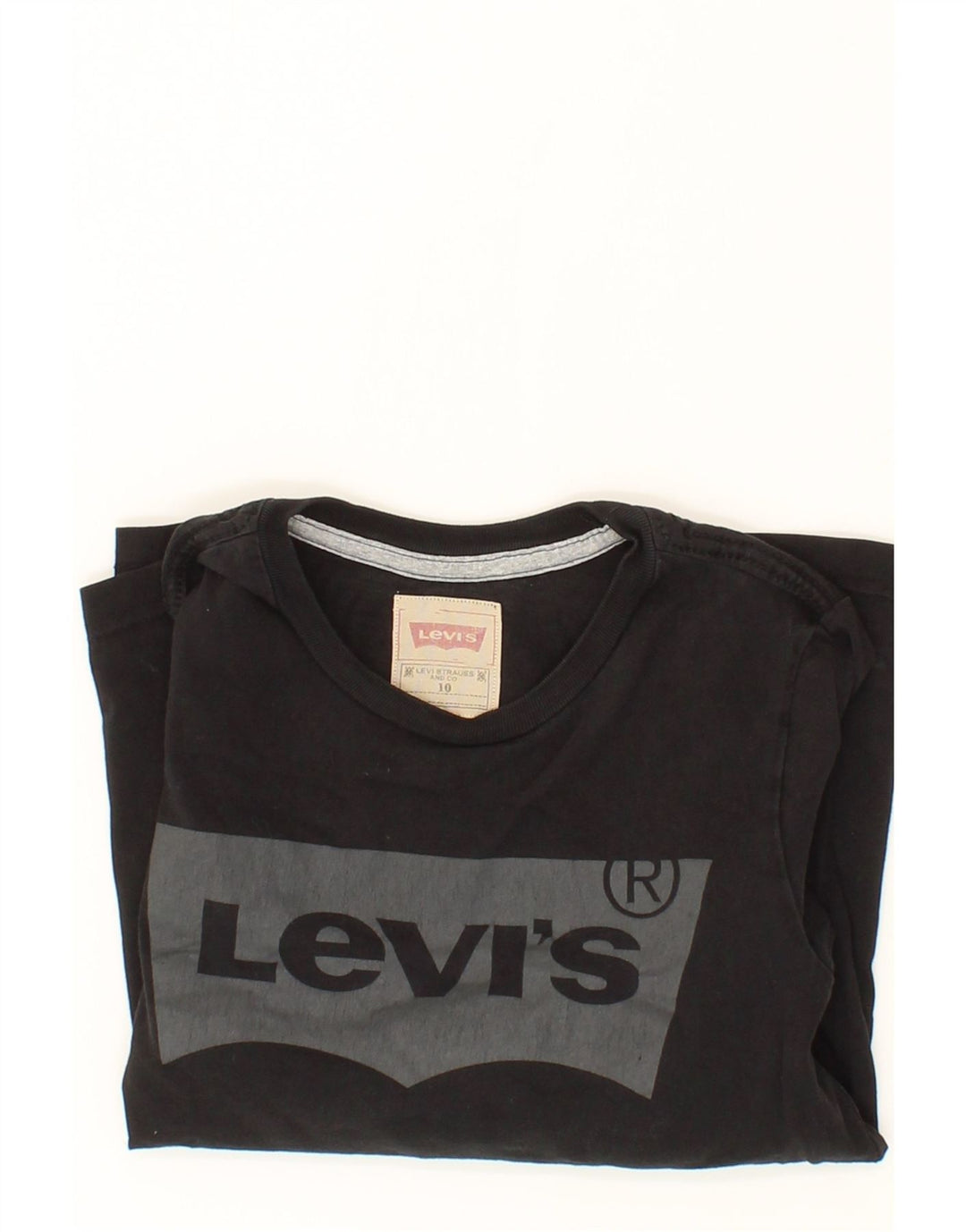 LEVI'S Boys Graphic Top Long Sleeve 9-10 Years Black Vintage Levi's and Second-Hand Levi's from Messina Hembry 
