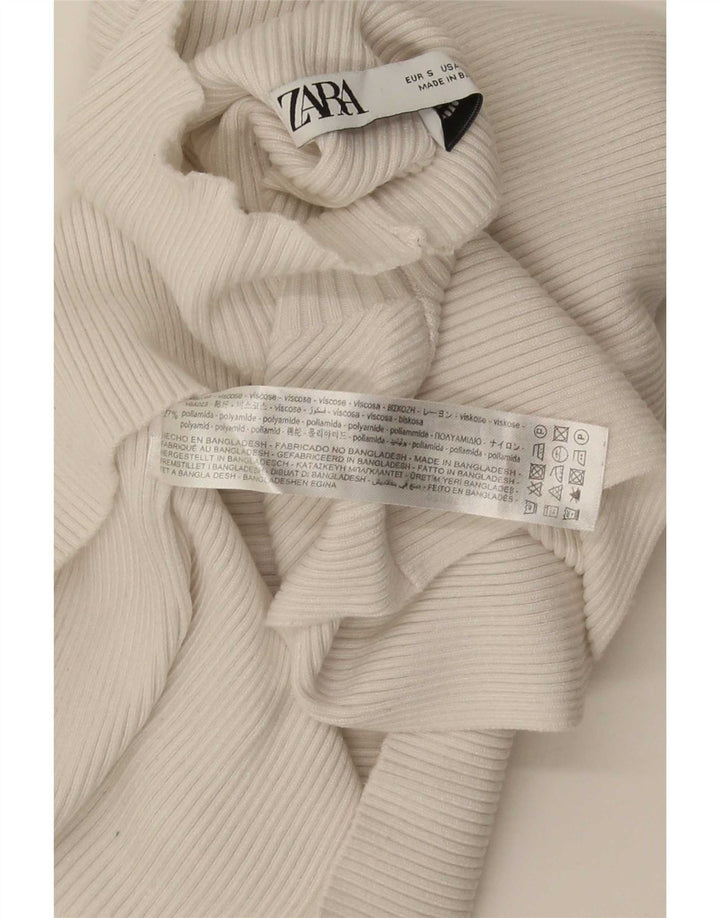 Vest Vest Top Femei Zara UK 8 Small White Viscose
