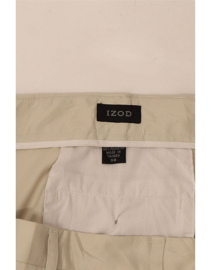 IZOD Mens Pegged Chino Shorts W38 XL Beige Polyester Vintage Izod and Second-Hand Izod from Messina Hembry 