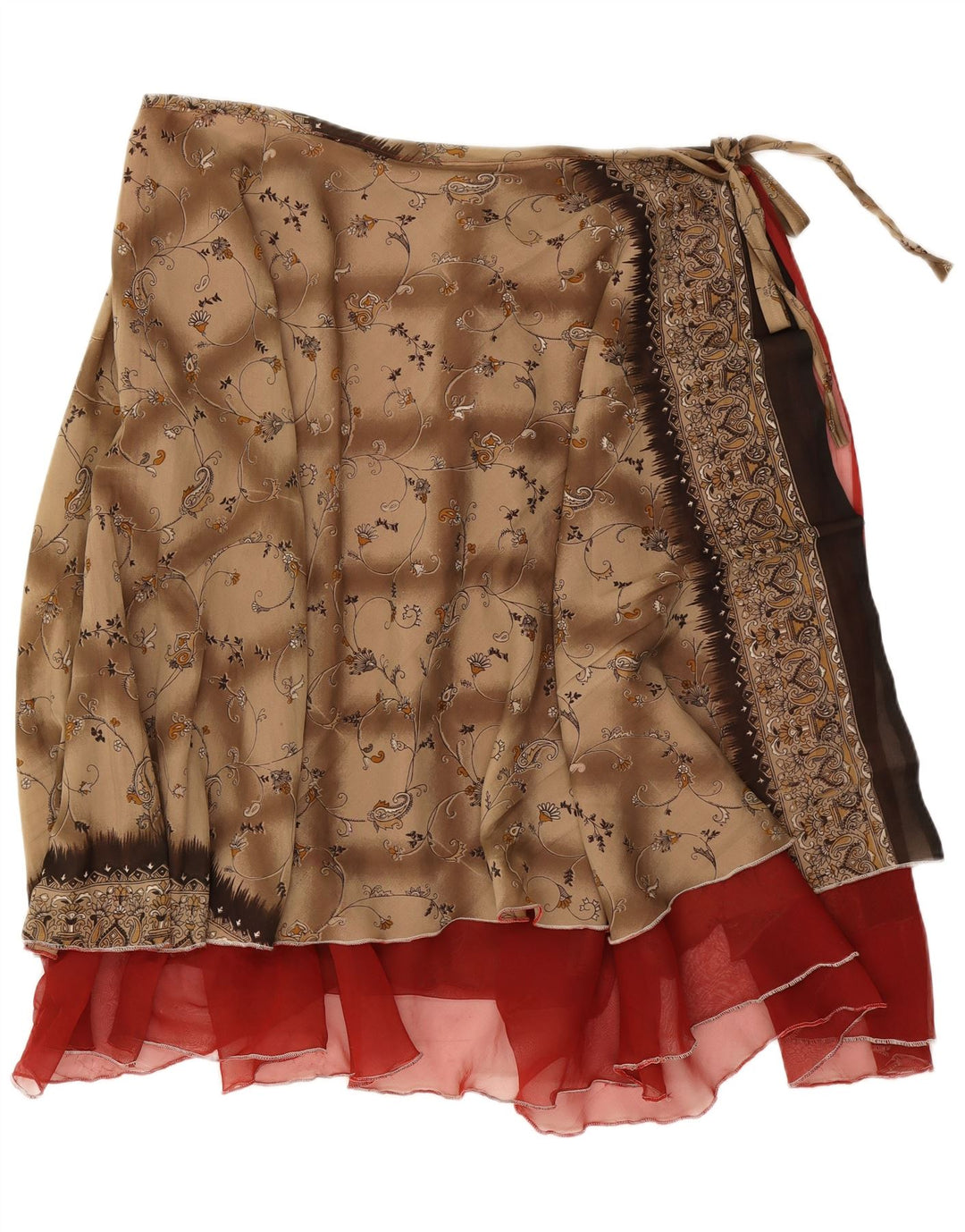 Fusta Wrap pentru femei Vintage W38 2XL Maro Floral