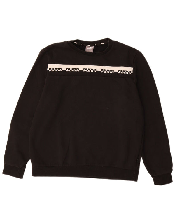 Hanorac grafic pentru bărbați PUMA Pulover mare din bumbac negru