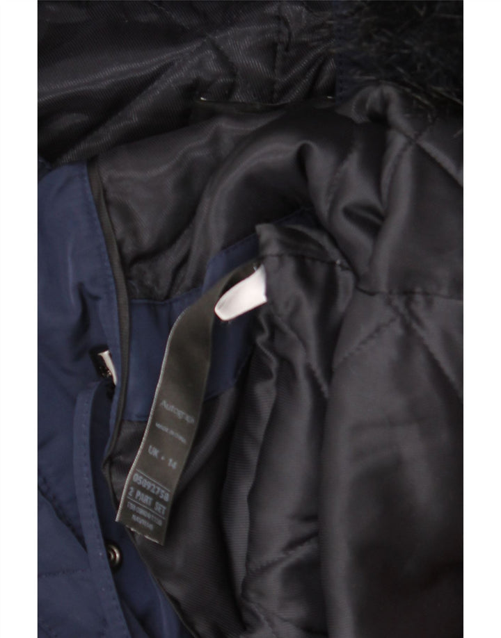 MARKS & SPENCER Jachetă Parka cu glugă pentru femei cu autograf UK 14, mare, bleumarin