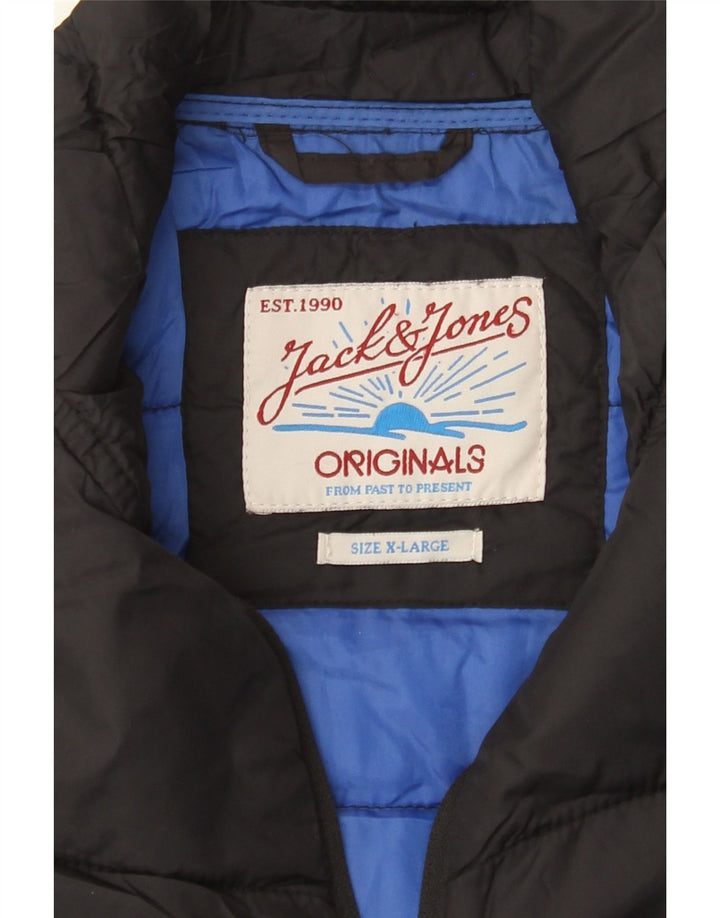 Gilet căptușit pentru bărbați JACK & JONES UK 42 XL Negru