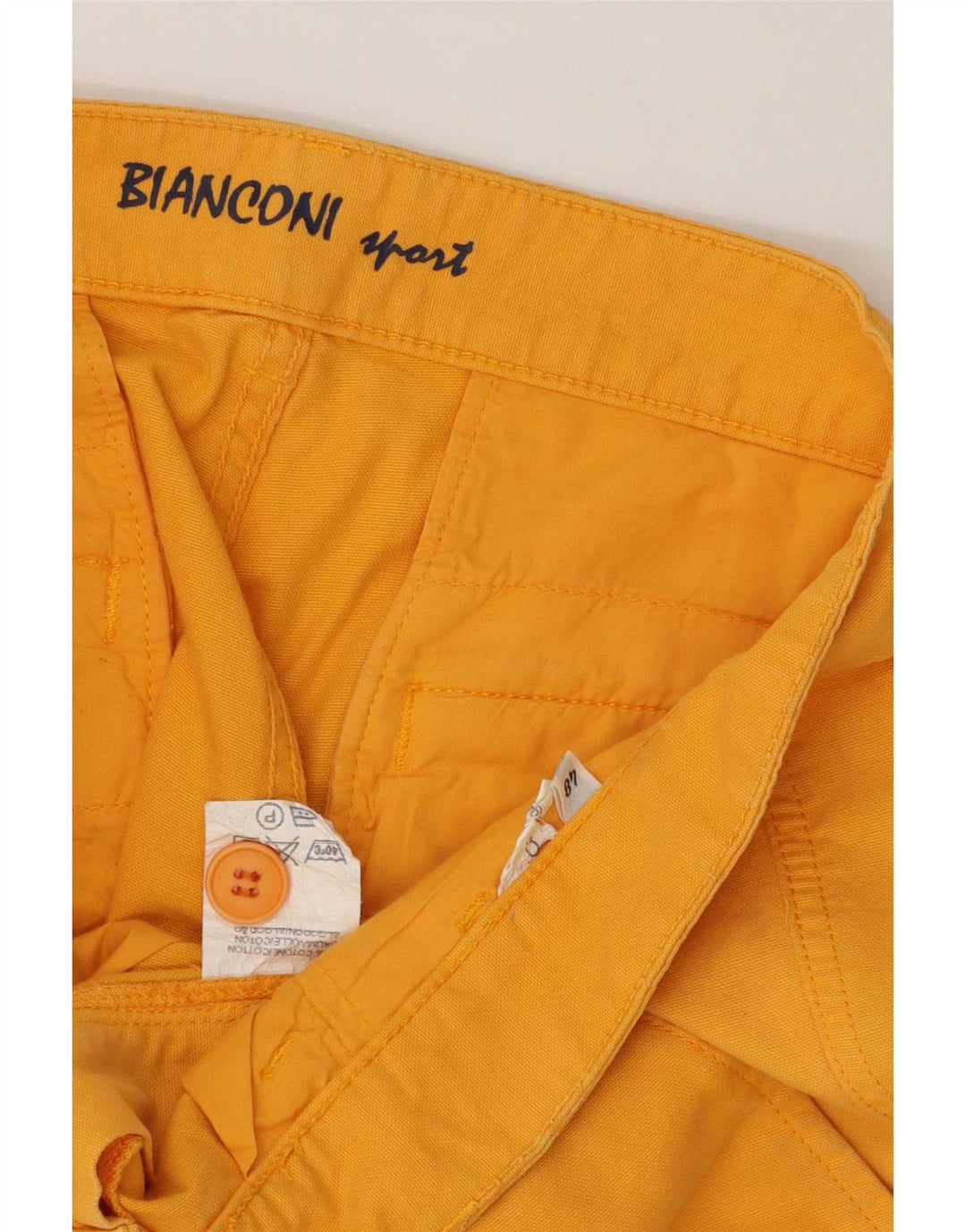 Pantaloni scurti cargo vintage pentru bărbați IT 48 Medium W34 Bumbac galben